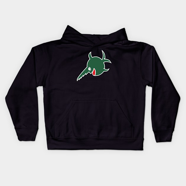 Fish saw sign on German submarines ww2. Green version of the emblem Kids Hoodie by FAawRay